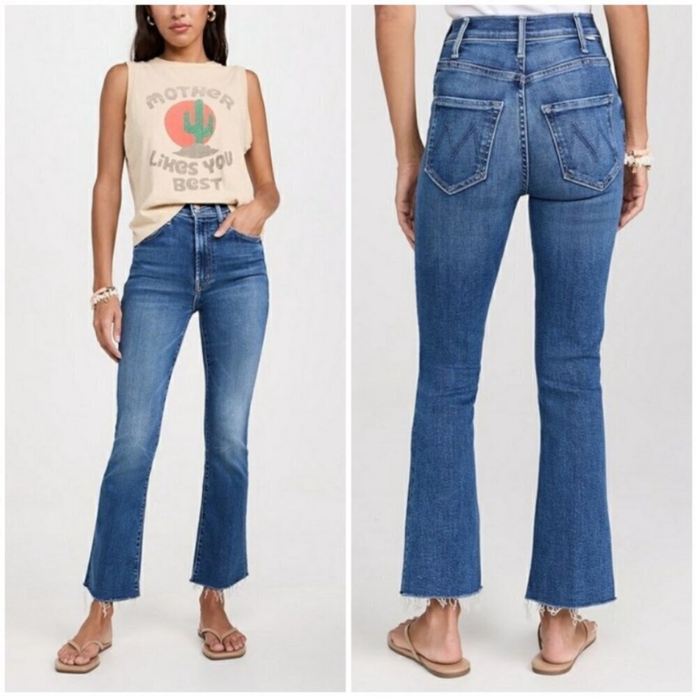 MOTHER The Hustler Ankle Fray Jeans in Grasping At Straws